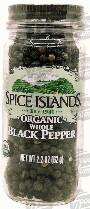 Spice Islands organic whole black pepper 2.2 ounce