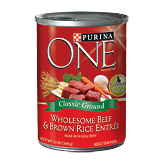 Purina One Dog Food Wholesome Beef & Brown Rice Entree 13 Oz 13 ounce