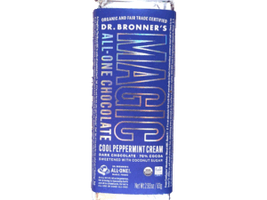 Dr. Bronner's Magic All-One dark chocolate cool peppermint cream organic candy bar 2.93 ounce
