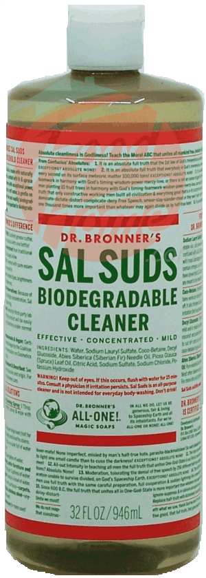 Dr. Bronner's Magic Sal Suds biodegradable cleaner; effective, concentrated, mild, liquid 32 fluid ounce