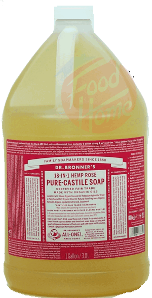 Dr. Bronner's Magic Family Soapmakers 18-in-1 hemp rose pure-castile liquid soap 1 gallon