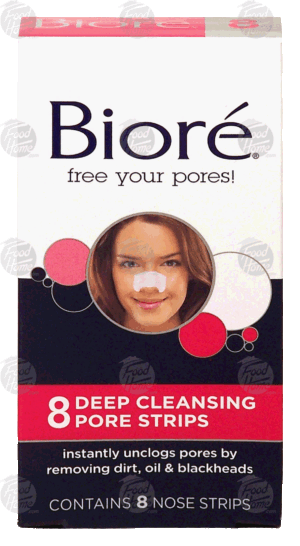Biore deep cleansing pore strips, nose strips 8 count