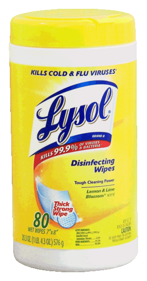 Lysol disinfecting wipes, tough cleaning power, lemon & lime blossom scent 80 count