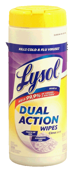 Lysol dual action wipes, citrus scent 35 count