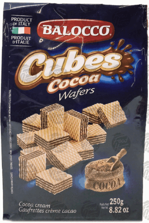 Balocco cocoa wafer cubes, bag
