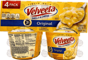 Velveeta Shells & Cheese original, microwaveable shell pasta & cheese sauce 4 pack