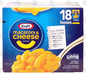 Kraft macaroni & cheese dinner, 7.25-oz. boxes 18 pack