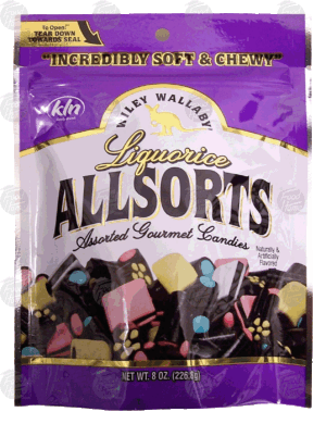 Wiley Wallaby Allsorts assorted gourmet liquorice candies 8 ounce