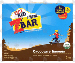 Clif Kid Z Bar organic chocolate brownie, baked whole grain energy snack, 6 bars 7.62 ounce