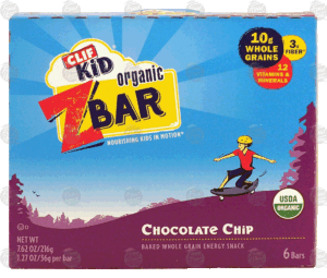 Clif Kid Z Bar organic chocolate chip baked whole grain energy snack, 6 bars 7.62 ounce