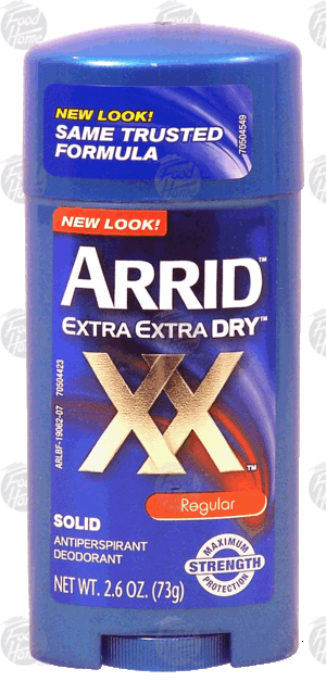 Arrid Extra Extra Dry regular, solid, antiperspirant deodorant 2.6 ounce
