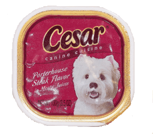 Cesar porterhouse steak flavor in meaty juices 3.5 ounce