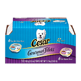 Cesar filets 6 filet mignon flavor, 6 new york strip flavor fillets in sauce 2.65 pound