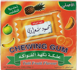 Mahmoud Sharawi tutti frutti flavour chewing gum, packets 8.8 ounce