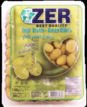 ZER Best Quality green olives, Yesil Zeytin 800 gram