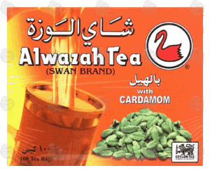 Alwazah cardamom flavor 100% pure ceylon tea, 2-gram bags 100 count