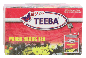 Teeba mixed herbs tea, tea bags 25 count