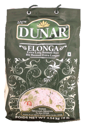 Dunar Elonga extra long basmati rice 10 pound