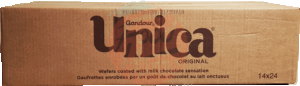 Unica Gandour wafers coated with milk chocolate bar 14-cases, 24-bars/case 24 gram