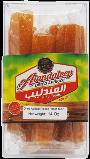 Alandaleep dried apricot pices in mini rolls shape 14 ounce