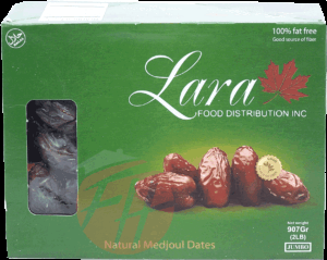 Lara Food Distribution Inc. natural medjoul dates with pit, jumbo 2 pound