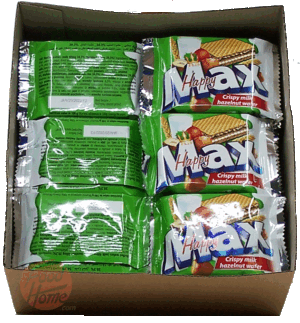 FLIS Happy Max crispy milk hazelnut wafter, 23-gram indivdually wrapped 24 count