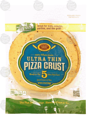 Golden Home Bakery Products ultra thin pizza crust, 5-count 8.75 ounce