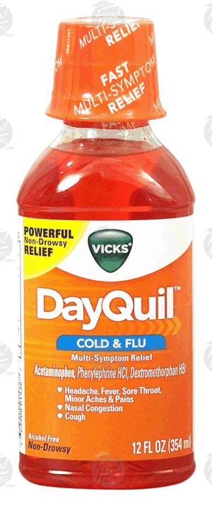 Vicks DayQuil cold & flu multi-symptom relief syrup, non-drowsy 12 fluid ounce