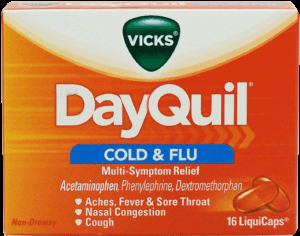 Vicks DayQuil cold & flu multi-symptom relief, LiquiCaps 16 count