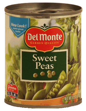 Del Monte sweet peas 8.5 ounce