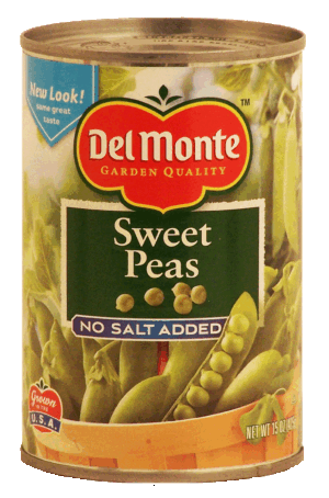 Del Monte Peas Sweet No Salt Added 15 ounce