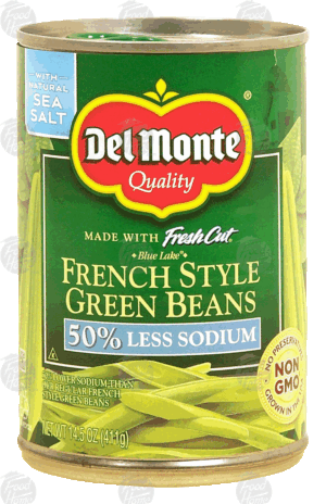 Del Monte Fresh Cut blue lake french style green beans, 50% less sodium 14.5 ounce