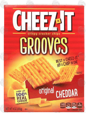 Sunshine Cheez-It grooves; original cheddar crispy cracker chips 9 ounce