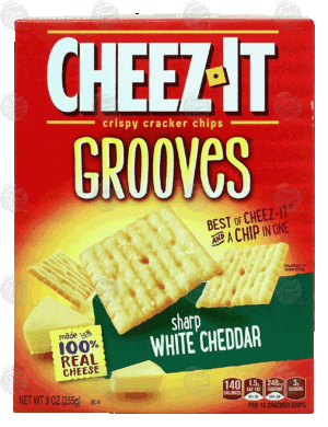 Sunshine Cheez-It grooves; sharp white cheddar crispy cracker chips 9 ounce