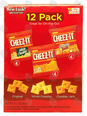 Sunshine Cheez-It 4 white cheddar, 4 original, 4 cheddar jack 12.1 ounce