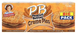 Little Debbie PB peanut butter creme pies, 6 sandwich cookies, individually wrapped 18.6 ounce