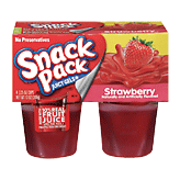 Snack Pack strawberry flavored gelatin, 4- 3.25 oz cups 13 ounce