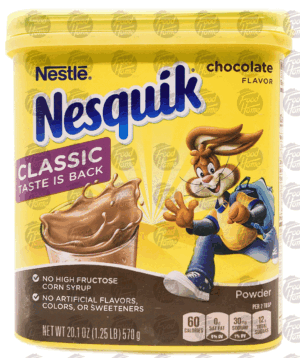 Nesquick choclate powder, sealable plastic jar 20.1 ounce