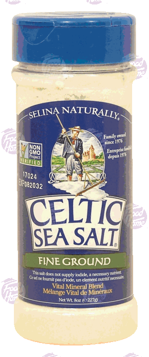 Selina Naturally celtic sea salt, fine ground 8 ounce