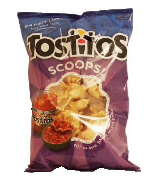 Tostitos Scoops bowl shaped 100% white corn tortilla chips 10 ounce