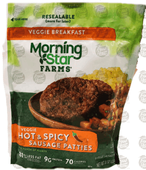 Morningstar Farms Veggie Breakfast hot & spicy sausage patties, 6-count 8 ounce