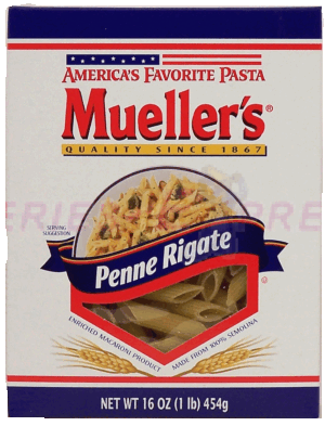 Mueller's Pasta Labella Macaroni italian style penne rigate enriched 16 ounce