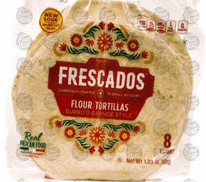 Frescados burrito grande style, flour tortillas, 8 ct., wrapper 1.23 pound