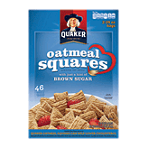 Quaker oatmeal squares cruncy oat cereal with brown sugar, 2 bags 58 ounce