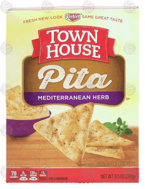 Keebler Town House pita; mediterranean herb oven baked crackers 9.5 ounce