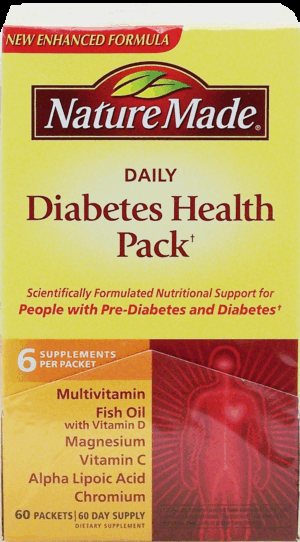Nature Made Daily Diabetes Health Pack, 6 supplements per packet 60 count