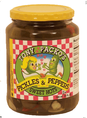 Tony Packo's pickles & peppers, sweet hots 24 fluid ounce