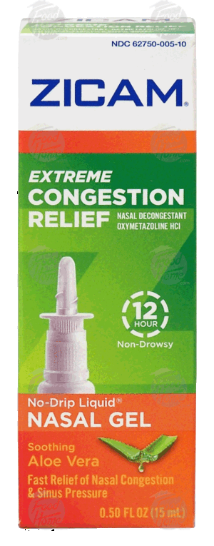 Zicam extreme congestion relief, no-drip liquid nasal gel, soothing aloe vera 0.5 fluid ounce