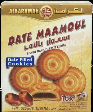 Alkaraman date maamoul, date filled cookies, 16-individually wrapped 11.2 ounce