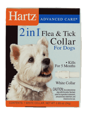 Hartz 2 In 1 flea & tick collar for dogs, white 1 count